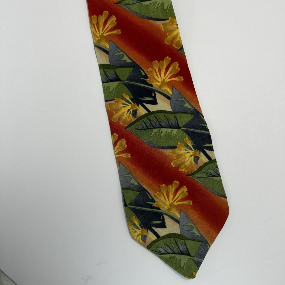 Tango Max Raab Men's Hawaiian Colorful 100% Silk Tie 55"x3.75" - Picture 3 of 5